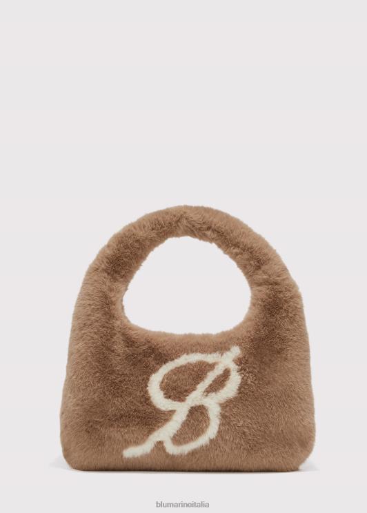 Blumarine donne borsa in ecopelliccia con logo intarsiato Accessori 0L44T268