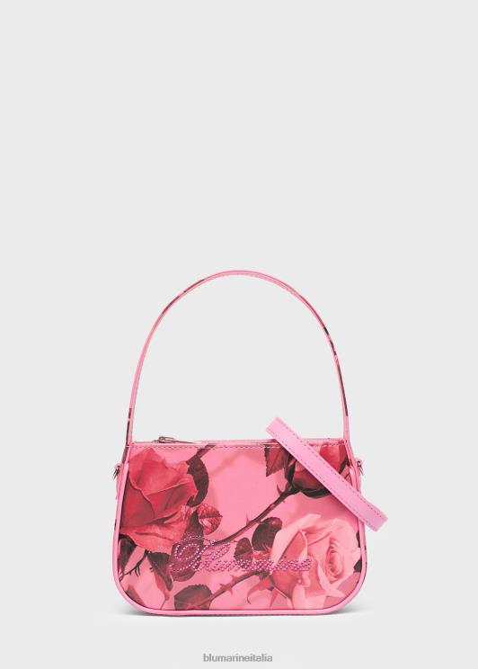 Blumarine donne borsa in nappa stampa rose torchon Accessori 0L44T245