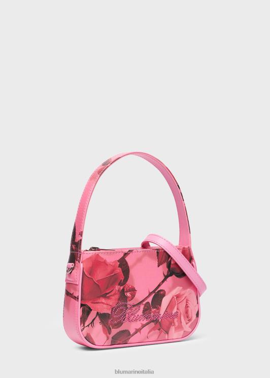 Blumarine donne borsa in nappa stampa rose torchon Accessori 0L44T245