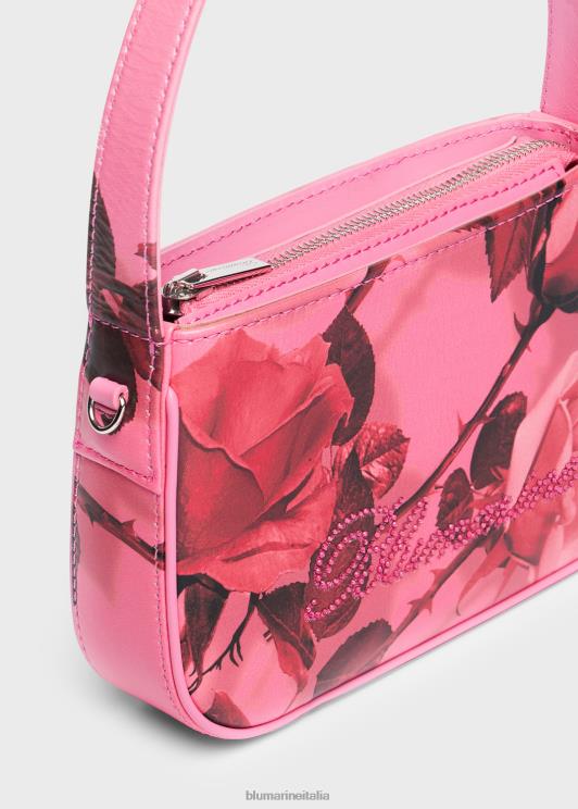 Blumarine donne borsa in nappa stampa rose torchon Accessori 0L44T245