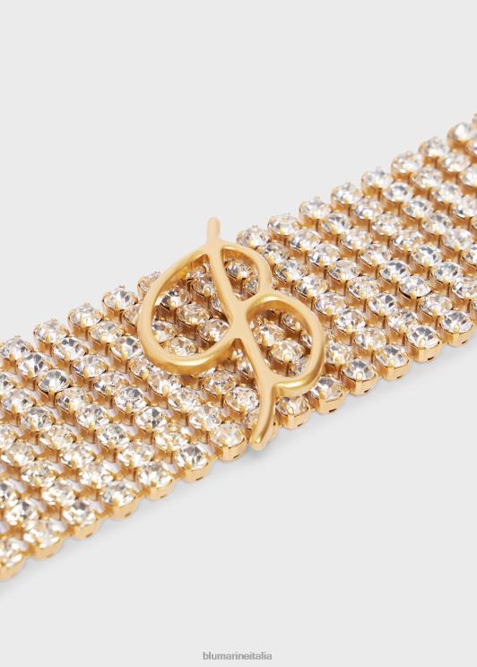 Blumarine donne girocollo con strass e monogramma b Accessori 0L44T375