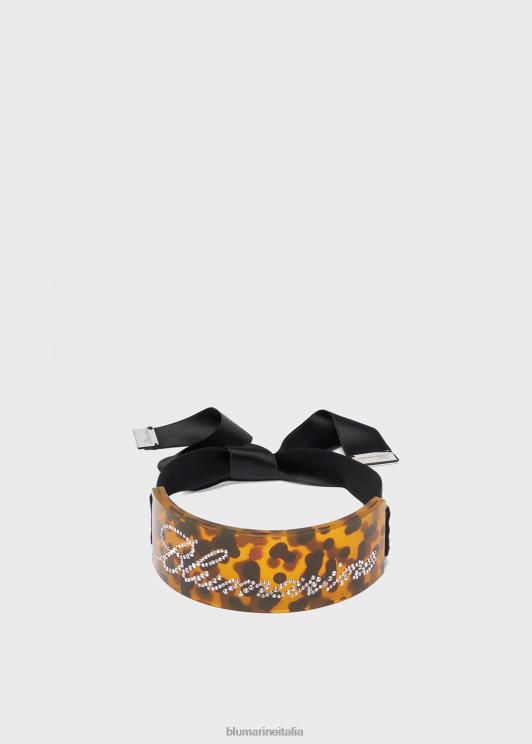 Blumarine donne girocollo in plexi con logo in strass Accessori 0L44T363