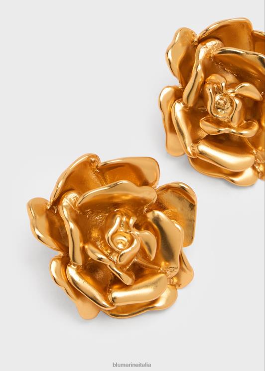 Blumarine donne orecchini con rosa in metallo Accessori 0L44T353