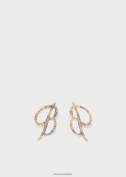Blumarine donne orecchini monogramma b in plexi con strass Accessori 0L44T366