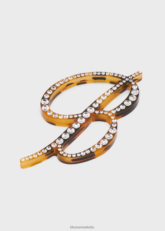 Blumarine donne orecchini monogramma b in plexi con strass Accessori 0L44T366