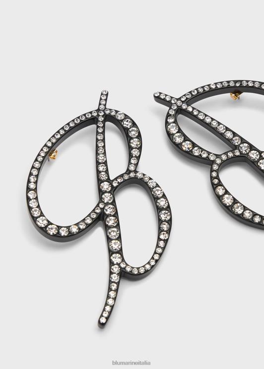 Blumarine donne orecchini monogramma b in plexi con strass Accessori 0L44T370