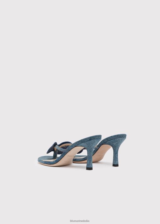 Blumarine donne sandali infradito con farfalla e micro borchie scarpe 0L44T303